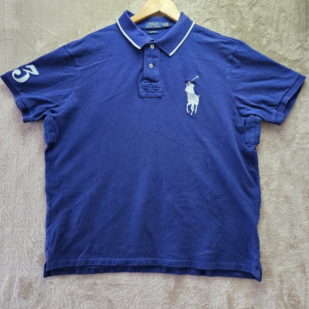 Polo Ralph Lauren Custom Fit Short Sleeve Polo Shirt Big Pony Logo Men's Sz XXL